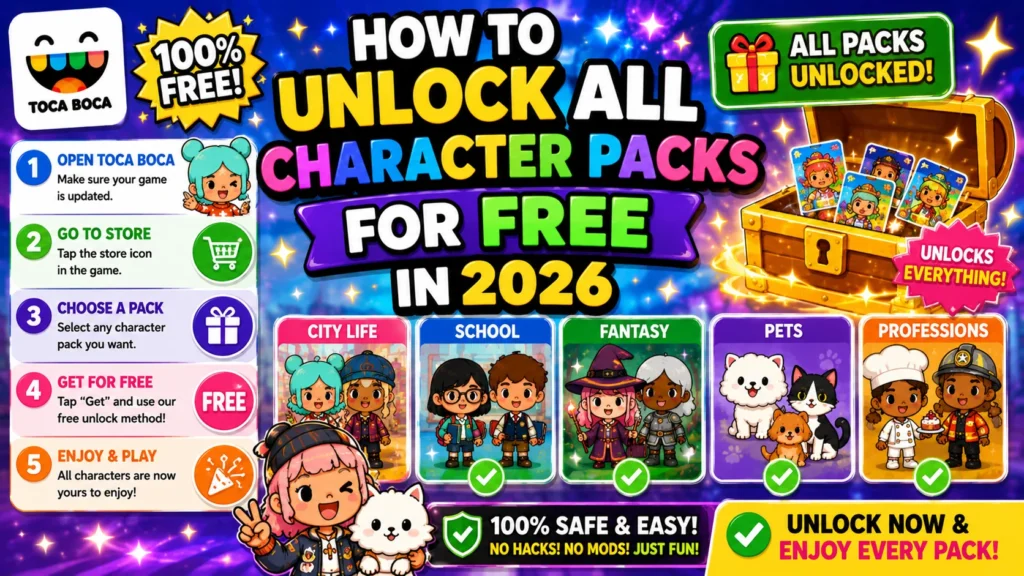 Best Toca Boca Apk Character Packs for 2026: Ücretsiz Her Şeyin Kilidini Bugün Açın 3 how to unlock all character packs free 2026