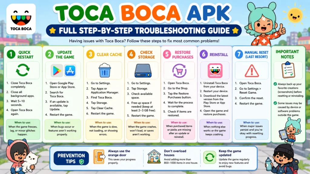 toca boca step by step troubleshooting guide 1 1